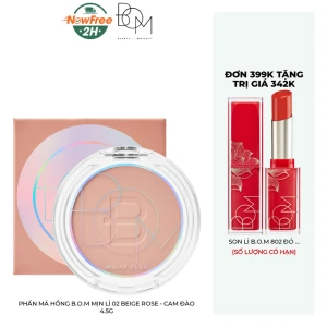 Phấn Má Hồng B.O.M Mịn Lì 02 Beige Rose - Cam Đào 4.5g
