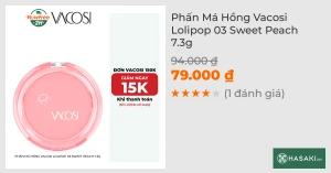 Phấn Má Hồng Vacosi Lolipop N3 Sweet Peach 5.6g