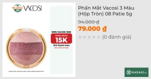 Phấn Mắt Vacosi 3 Màu (Hộp Tròn) 08 Patie 5g