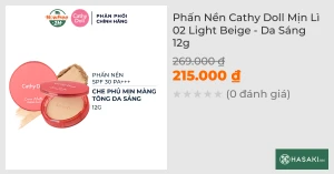 Phấn Nền Cathy Doll Mịn Lì 02 Light Beige - Da Sáng 12g
