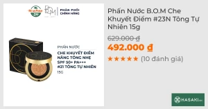 Phấn Nước B.O.M Che Khuyết Điểm 23N Tông Tự Nhiên 15g