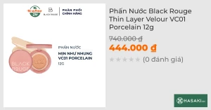 Phấn Nước Black Rouge Thin Layer Velour VC01 Porcelain 12g