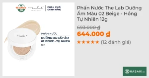 Phấn Nước The Lab Dưỡng Ẩm Màu 02 Beige - Hồng Tự Nhiên 12g