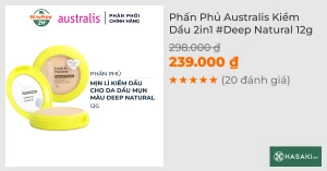 Phấn Phủ Australis Kiềm Dầu 2in1 Deep Natural 12g