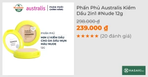 Phấn Phủ Australis Kiềm Dầu 2in1 Nude 12g