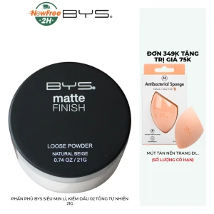 Phấn Phủ BYS Siêu Mịn Lì, Kiềm Dầu 02 Tông Tự Nhiên 21g