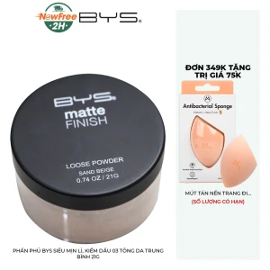 Phấn Phủ BYS Siêu Mịn Lì, Kiềm Dầu 03 Tông Da Trung Bình 21g