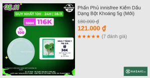 Phấn Phủ innisfree Kiềm Dầu Dạng Bột Khoáng 5g (Mới)