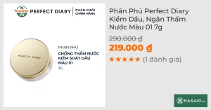 Phấn Phủ Perfect Diary Kiềm Dầu, Ngăn Thấm Nước Màu 01 7g
