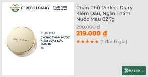 Phấn Phủ Perfect Diary Kiềm Dầu, Ngăn Thấm Nước Màu 02 7g