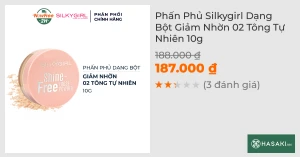 Phấn Phủ Silkygirl Dạng Bột Giảm Nhờn 02 Tông Tự Nhiên 10g