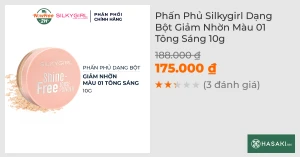 Phấn Phủ Silkygirl Dạng Bột Giảm Nhờn Màu 01 Tông Sáng 10g