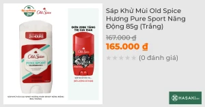 Sáp Khử Mùi Old Spice Hương Pure Sport Năng Động 85g (Trắng)
