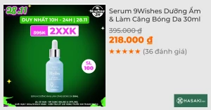 Serum 9Wishes Dưỡng Ẩm & Làm Căng Bóng Da 30ml
