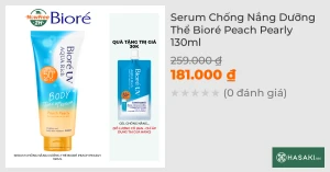 Serum Chống Nắng Dưỡng Thể Bioré Peach Pearly 130ml