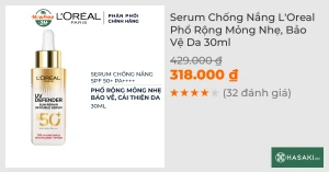 Serum Chống Nắng L'Oreal Phổ Rộng Mỏng Nhẹ, Bảo Vệ Da 30ml