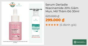 Serum Derladie Niacinamide 20% Giảm Mụn, Mờ Thâm Đỏ 30ml