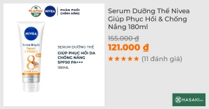 Serum Dưỡng Thể Nivea Giúp Phục Hồi & Chống Nắng 180ml
