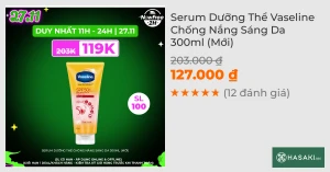 Serum Dưỡng Thể Vaseline Chống Nắng Sáng Da 300ml (Mới)