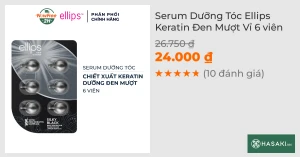 Serum Dưỡng Tóc Ellips Keratin Đen Mượt Vỉ 6 viên