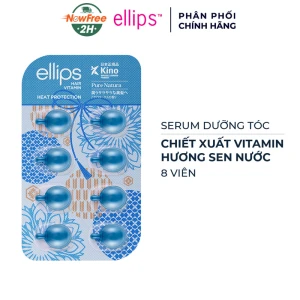 Serum Dưỡng Tóc Ellips Vitamin Hương Hoa Sen Nước Vỉ 8 Viên