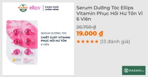 Serum Dưỡng Tóc Ellips Vitamin Phục Hồi Hư Tổn Vỉ 6 Viên