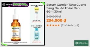 Serum Garnier Tăng Cường Sáng Da Mờ Thâm Ban Đêm 30ml