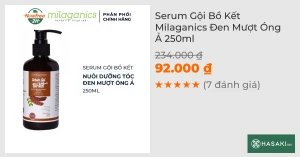 Serum Gội Bồ Kết Milaganics Đen Mượt Óng Ả 250ml