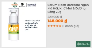 Serum Nách Baresoul Ngăn Mồ Hôi, Khử Mùi & Dưỡng Sáng 20g