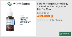 Serum Neogen Dermalogy 2% Retinol Sinh Học Phục Hồi Da 30ml