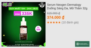 Serum Neogen Dermalogy Dưỡng Sáng Da, Mờ Thâm 32g