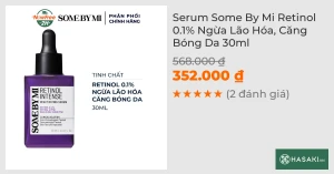 Serum Some By Mi Retinol 0.1% Ngừa Lão Hóa, Căng Bóng Da 30ml