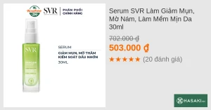 Serum SVR Làm Giảm Mụn, Mờ Nám, Làm Mềm Mịn Da 30ml