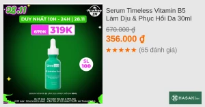 Serum Timeless Vitamin B5 Làm Dịu & Phục Hồi Da 30ml