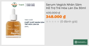 Serum Vegick Nhân Sâm Hỗ Trợ Trẻ Hóa Làn Da 30ml