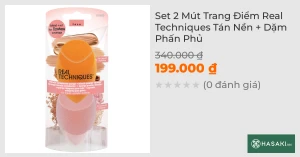 Set 2 Mút Trang Điểm Real Techniques Tán Nền Dặm Phấn Phủ
