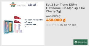 Set 2 Son Trang Điểm Flawsome (Đỏ Mận 3g Đỏ Cherry 3g)