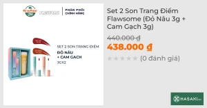 Set 2 Son Trang Điểm Flawsome (Đỏ Nâu 3g Cam Gạch 3g)