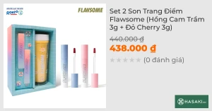 Set 2 Son Trang Điểm Flawsome (Hồng Cam Trầm 3g Đỏ Cherry 3g)