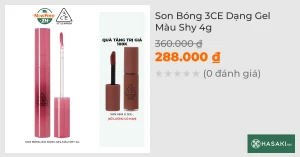 Son Bóng 3CE Dạng Gel Màu Shy 4g