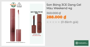 Son Bóng 3CE Dạng Gel Màu Weekend 4g