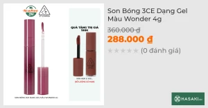 Son Bóng 3CE Dạng Gel Màu Wonder 4g