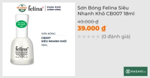 Sơn Bóng Felina Siêu Nhanh Khô CB007 18ml