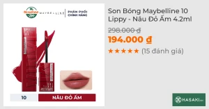 Son Bóng Maybelline 10 Lippy - Nâu Đỏ Ấm 4.2ml