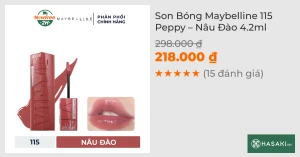 Son Bóng Maybelline 115 Peppy Nâu Đào 4.2ml