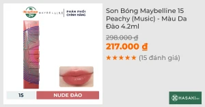 Son Bóng Maybelline 15 Peachy (Music) - Màu Da Đào 4.2ml