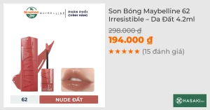Son Bóng Maybelline 62 Irresistible Da Đất 4.2ml