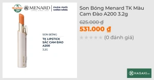 Son Bóng Menard TK Màu Cam Đào A200 3.2g