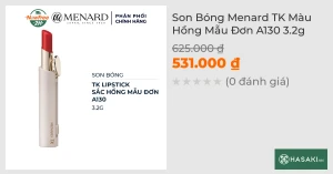 Son Bóng Menard TK Màu Hồng Mẫu Đơn A130 3.2g