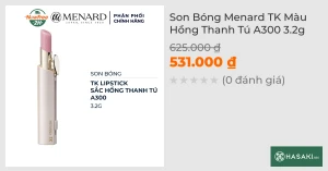 Son Bóng Menard TK Màu Hồng Thanh Tú A300 3.2g